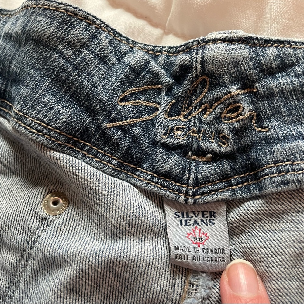 Low rise vintage silver jeans